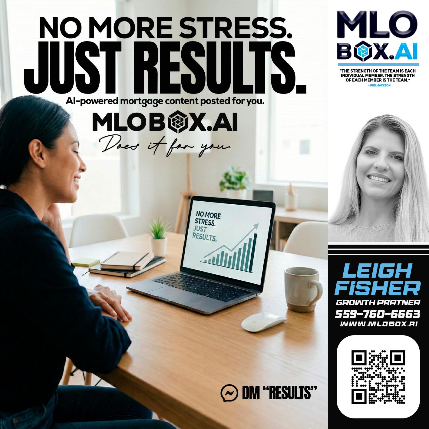 NO MORE STRESS - Leigh Fisher -Mortgage Loan Originator