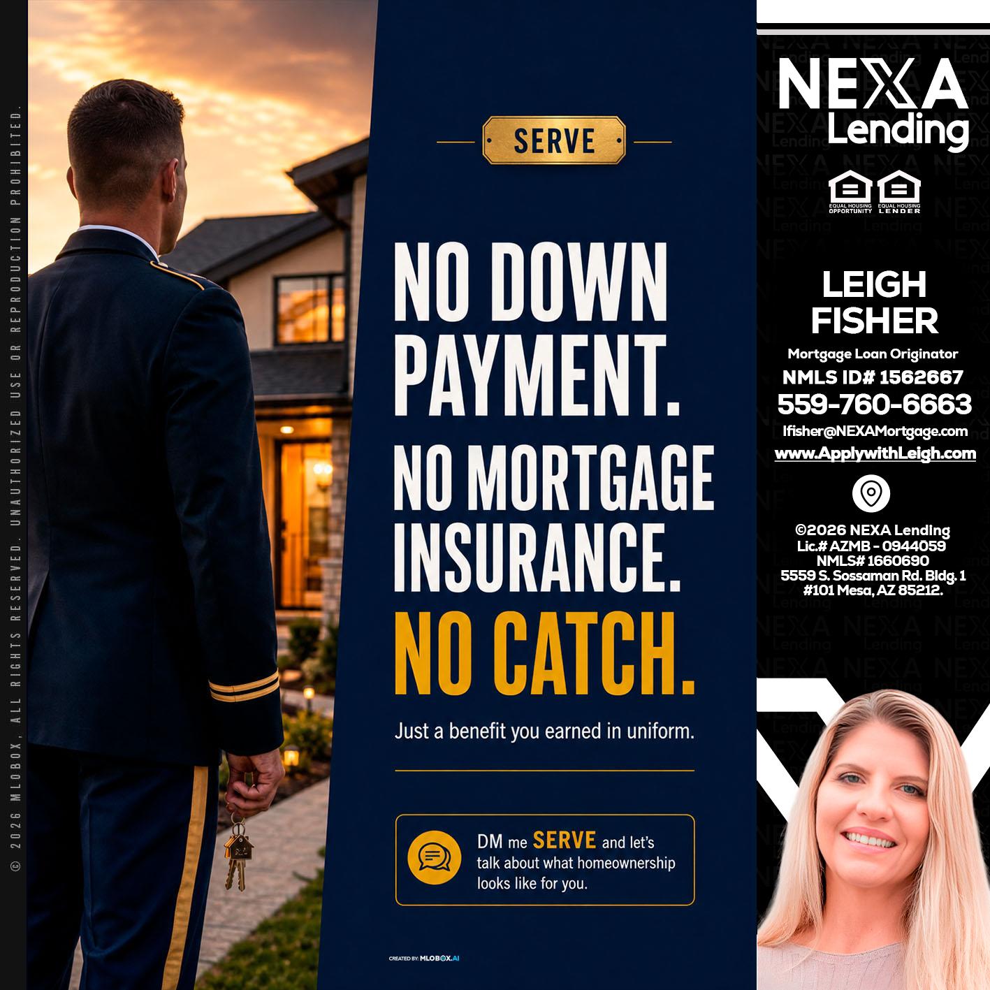 NO DOWN PAYMENT - Leigh Fisher -Mortgage Loan Originator