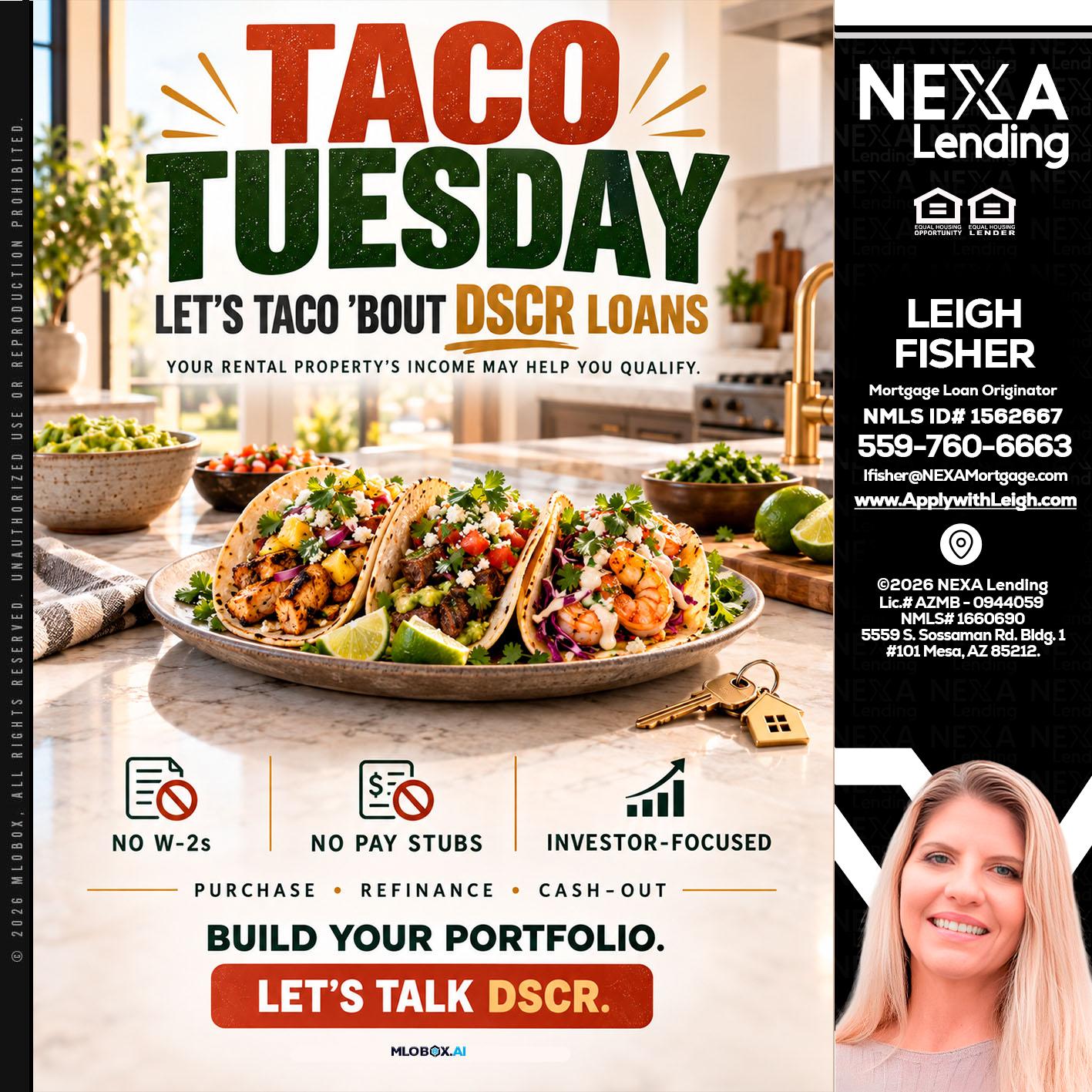 TACO TUESDAY - Leigh Fisher -Mortgage Loan Originator